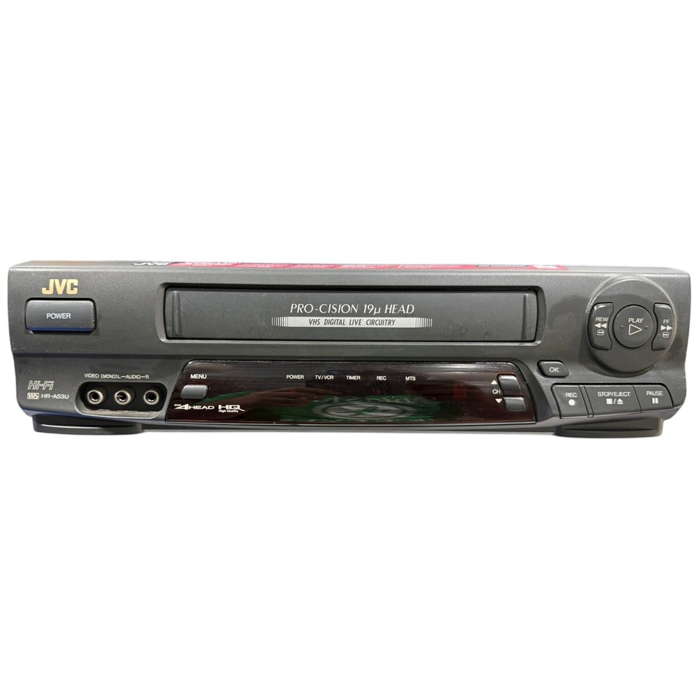 JVC HR-A53U Hi-Fi VHS VCR 4-Head Pro-Cision 19 Micron Video Cassette Player
